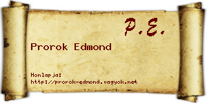 Prorok Edmond névjegykártya